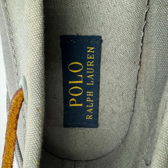 POLO RALPH LAUREN | Men's 10‎ D Canvas Gray Dock Boat Slip on Casual Shoes - Picture 7 of 9